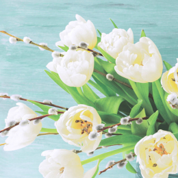Lunchservett 3-lagers  33x33cm White Tulips i gruppen Handla efter produkt / Servetter / Lunchservetter Design hos Duni AB (194340)