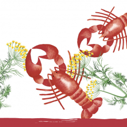Middagsservett Dunisoft Crayfish Party 40x40cm i gruppen Handla efter produkt / Servetter hos Duni AB (194738)