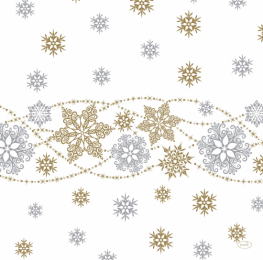 Middagsservett Dunisoft 40x40cm Snow Glitter White i gruppen Handla efter produkt / Servetter / Middagsservett Design hos Duni AB (195760)