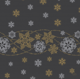 Middagsservett Dunisoft 40x40cm Snow Glitter Black i gruppen Handla efter produkt / Servetter / Middagsservett Design hos Duni AB (195767)