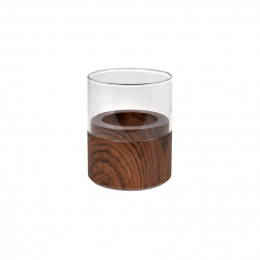 LED-ljushllare i glas Neat Wood Dark i gruppen Handla efter produkt / Ljus / LED-ljus hos Duni AB (195780)