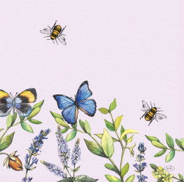 Läs mer om Middagsservett Dunisoft 40x40cm Cheery Butterflies