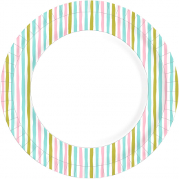 Papperstallrik 22cm Stripes Multi i gruppen Handla efter produkt / Tallrikar / Middagstallrikar hos Duni AB (201222)