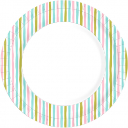 Papperstallrik 22cm Stripes Multi i gruppen Handla efter produkt / Tallrikar / Middagstallrikar hos Duni AB (201222)
