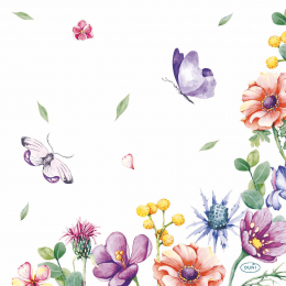 Lunchservett 3-lagers 33x33cm Breezy Butterflies i gruppen Handla efter produkt / Servetter / Lunchservetter hos Duni AB (205135)